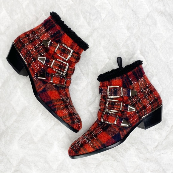 Chloe Susanna plaid boots with shearling lining - Picture 3 of 7